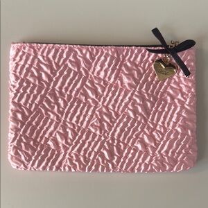 Pink Quilted Pouch with Heart Charm
